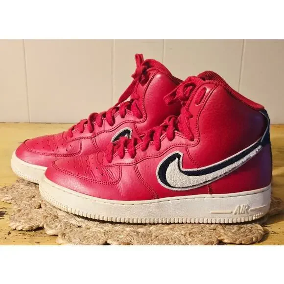 Air Force 1 High '07 LV8 Red Nike Air Used Sneakers Men's 7.5 US - Picture 2 of 13